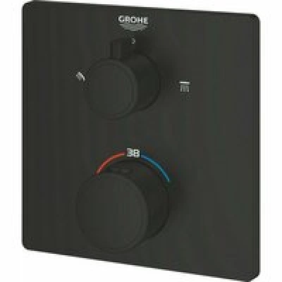 Внешняя часть термостата для душа GROHE Grohtherm на 2 потребителя, матовый черный (1022092430) Внешняя часть термостата для душа GROHE Grohtherm на 2 потребителя, матовый черный (1022092430)