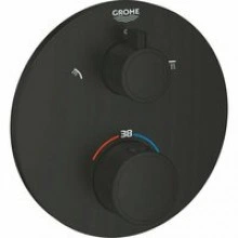 Внешняя часть термостата для душа GROHE Grohtherm на 2 потребителя, круглая, матовый черный (1022082430)
