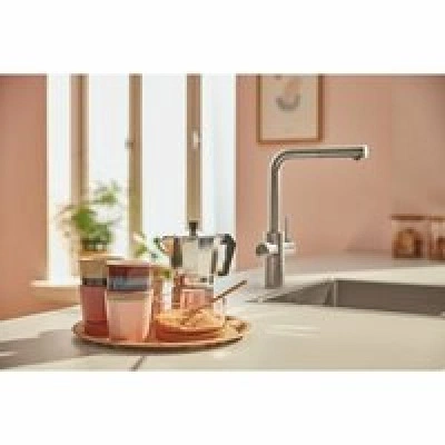 Смеситель для кухонной мойки GROHE Blue Pure Minta c вытяжным изливом, функцией фильтрации, без фильтра в комплекте, суперсталь (30601DC0) Смеситель для кухонной мойки GROHE Blue Pure Minta c вытяжным изливом, функцией фильтрации, без фильтра в комплекте, суперсталь (30601DC0)