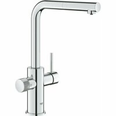Смеситель для кухонной мойки GROHE Blue Pure Minta c вытяжным изливом, функцией фильтрации, без фильтра в комплекте, хром (30601000)