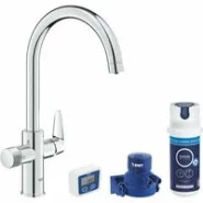 Смеситель для кухонной мойки GROHE Blue Pure StartCurve с функцией фильтрации, с угольным фильтром в комплекте, хром (30593000)