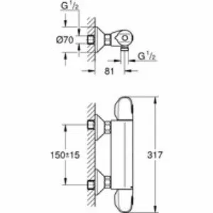 Термостат для душа GROHE Grohtherm 1000 внешнего монтажа, матовый черный (348142433) Термостат для душа GROHE Grohtherm 1000 внешнего монтажа, матовый черный (348142433)