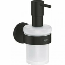 Дозатор жидкого мыла GROHE Essentials с держателем, матовый черный (1022572430)