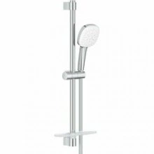 Душевой гарнитур GROHE Tempesta Cube 110 с мыльницей, 3 режима струи, душевая штанга 600 мм, 7,4 л/мин, хром (27576003)
