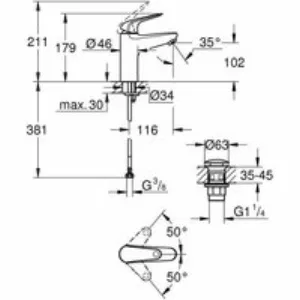 Смеситель для раковины GROHE Swift M-Size, хром (24326001) Смеситель для раковины GROHE Swift M-Size, хром (24326001)