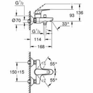 Смеситель для ванны однорычажный GROHE Swift, хром (24335001) Смеситель для ванны однорычажный GROHE Swift, хром (24335001)