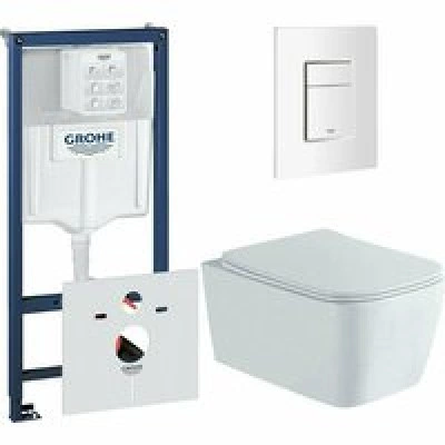 Комплект инсталляции GROHE 38772SH0 с унитазом Aquatek ЛИБРА New и сиденьем с микролифтом (NW0157)