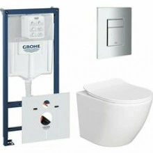 Комплект инсталляции GROHE 38775001 с унитазом AQUAme AQM2002PRO и сиденьем с микролифтом (NW0168)