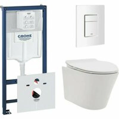 Комплект инсталляции GROHE 38772SH0 с унитазом AQUAme AQM2001 и сиденьем с микролифтом (NW0176) Комплект инсталляции GROHE 38772SH0 с унитазом AQUAme AQM2001 и сиденьем с микролифтом (NW0176)
