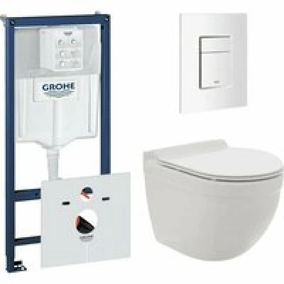 Комплект инсталляции GROHE 38772SH0 с унитазом AQUAme AQM2006 и сиденьем с микролифтом (NW0180)