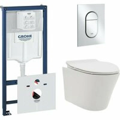 Комплект инсталляции GROHE NW0145/S с унитазом AQUAme AQM2001 и сиденьем с микролифтом (NW0181)