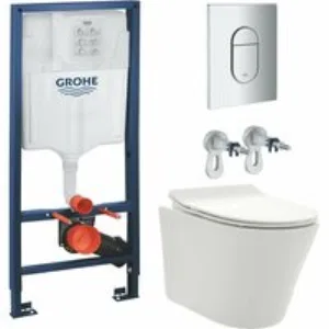 Комплект инсталляции GROHE NW0145/S с унитазом AQUAme AQM2001 и сиденьем с микролифтом (NW0181) Комплект инсталляции GROHE NW0145/S с унитазом AQUAme AQM2001 и сиденьем с микролифтом (NW0181)