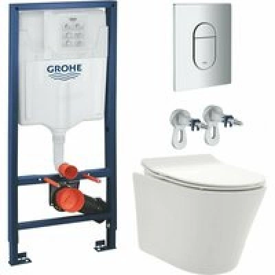 Комплект инсталляции GROHE NW0145/S с унитазом AQUAme AQM2001 и сиденьем с микролифтом (NW0181) Комплект инсталляции GROHE NW0145/S с унитазом AQUAme AQM2001 и сиденьем с микролифтом (NW0181)