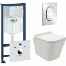Комплект инсталляции GROHE NW0145/S с унитазом AQUAme AQM2004 и сиденьем с микролифтом (NW0184)