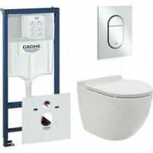 Комплект инсталляции GROHE NW0145/S с унитазом AQUAme AQM2006 и сиденьем с микролифтом (NW0185)