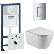 Комплект инсталляции GROHE 38775001 с унитазом Aquatek БЕТТА и сиденьем с микролифтом (NW0186)