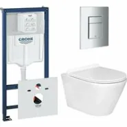 Комплект инсталляции GROHE 38775001 с унитазом Aquatek АЛЬФА и сиденьем с микролифтом (NW0188)