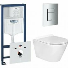 Комплект инсталляции GROHE 38775001 с унитазом Aquatek АЛЬФА и сиденьем с микролифтом (NW0188)