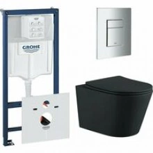 Комплект инсталляции GROHE 38775001 с унитазом Aquatek ВЕГА и сиденьем с микролифтом (NW0189)