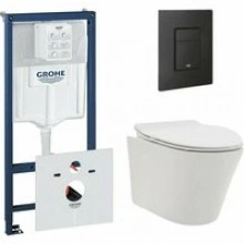 Комплект инсталляции GROHE 38811KF0 с унитазом AQUAme AQM2001 и сиденьем с микролифтом (NW0171)