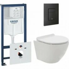 Комплект инсталляции GROHE 38811KF0 с унитазом AQUAme AQM2002 и сиденьем с микролифтом (NW0172)