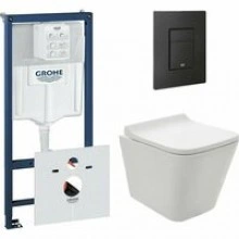 Комплект инсталляции GROHE 38811KF0 с унитазом AQUAme AQM2004 и сиденьем с микролифтом (NW0174)
