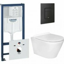 Комплект инсталляции GROHE 38811KF0 с унитазом Aquatek АЛЬФА и сиденьем с микролифтом (NW0193)