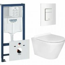 Комплект инсталляции GROHE 38772SH0 с унитазом Aquatek АЛЬФА и сиденьем с микролифтом (NW0198)