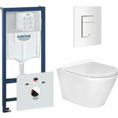 Комплект инсталляции GROHE 38772SH0 с унитазом Aquatek АЛЬФА и сиденьем с микролифтом (NW0198)