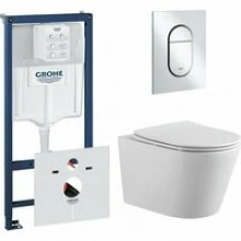 Комплект инсталляции GROHE NW0145/S с унитазом Aquatek ВЕГА и сиденьем с микролифтом (NW0205)