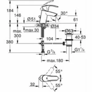 Готовый комплект для ванной комнаты GROHE Eurosmart, хром (NB0068) Готовый комплект для ванной комнаты GROHE Eurosmart, хром (NB0068)