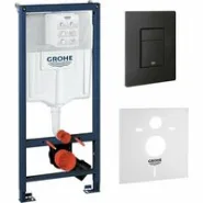 Комплект инсталляции для унитаза GROHE Solido 4 в 1 с панелью смыва Even, фантомный черный (38811KF0-B)