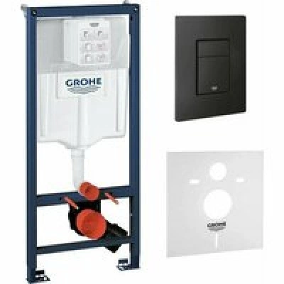 Комплект инсталляции для унитаза GROHE Solido 4 в 1 с панелью смыва Even, фантомный черный (38811KF0-B) Комплект инсталляции для унитаза GROHE Solido 4 в 1 с панелью смыва Even, фантомный черный (38811KF0-B)
