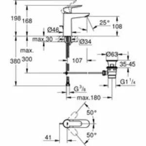 Готовый комплект для ванной комнаты GROHE BauEdge, хром (NB0074) Готовый комплект для ванной комнаты GROHE BauEdge, хром (NB0074)