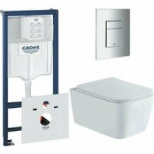 Комплект инсталляции GROHE 38775001 с унитазом Aquatek ЛИБРА New и сиденьем с микролифтом (NW0147)