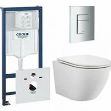 Комплект инсталляции GROHE 38775001 с унитазом Aquatek ЕВРОПА и сиденьем с микролифтом (NW0148)