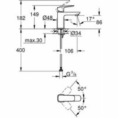 Смеситель для раковины GROHE Cubeo, S-size, хром (1016990000) Смеситель для раковины GROHE Cubeo, S-size, хром (1016990000)