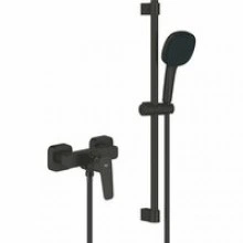 Смеситель для душа GROHE Cubeo с душевым гарнитуром, матовый черный (1018252430)