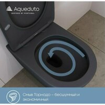 Унитаз подвесной Aqueduto CONE Plus 520*365 безободковый, сиденье с микролифтом, черный матовый (CONT0240) Унитаз подвесной Aqueduto CONE Plus 520*365 безободковый, сиденье с микролифтом, черный матовый (CONT0240)