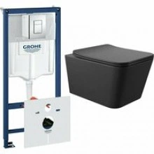 Комплект инсталляции GROHE Rapid SL 38775001 с унитазом Aqueduto MACIO MAC0140 и сиденьем с микролифтом (NW0239)