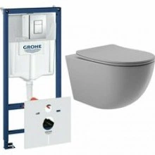 Комплект инсталляции GROHE Rapid SL 38775001 с унитазом Aqueduto OVO OVO0130 и сиденьем с микролифтом (NW0240)
