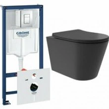 Комплект инсталляции GROHE Rapid SL 38775001 с унитазом Aqueduto CONE Plus CONT0240 и сиденьем с микролифтом (NW0243)