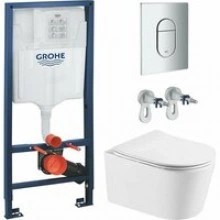 Комплект инсталляции GROHE Rapid SL NW0145/S с унитазом Aquatek ОБЕРОН AQ1365T-00 и сиденьем с микролифтом (NW0249)