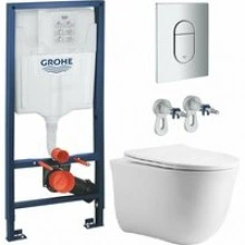 Комплект инсталляции GROHE Rapid SL NW0145/S с унитазом Aquatek КЛАССИК AQ1112T-00 и сиденьем с микролифтом (NW0250)