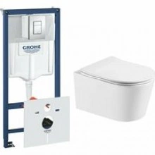 Комплект инсталляции GROHE Rapid SL 38775001 с унитазом Aquatek ОБЕРОН AQ1365T-00 и сиденьем с микролифтом (NW0267)