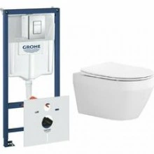 Комплект инсталляции GROHE Rapid SL 38775001 с унитазом Aquatek ЛЕЯ AQ1199T-00 и сиденьем с микролифтом (NW0269)