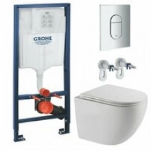Комплект инсталляции GROHE Rapid SL NW0145/S с унитазом AQUAme AQM2002L и сиденьем с микролифтом, смыв Quiet (NW0271)