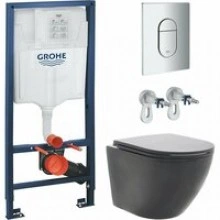 Комплект инсталляции GROHE Rapid SL NW0145/S с унитазом AQUAme AQM2002MB и сиденьем с микролифтом (NW0272)