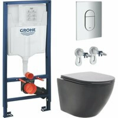 Комплект инсталляции GROHE Rapid SL NW0145/S с унитазом AQUAme AQM2002MB и сиденьем с микролифтом (NW0272) Комплект инсталляции GROHE Rapid SL NW0145/S с унитазом AQUAme AQM2002MB и сиденьем с микролифтом (NW0272)
