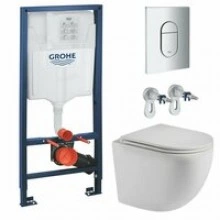 Комплект инсталляции GROHE Rapid SL NW0145/S с унитазом AQUAme AQM2002MW и сиденьем с микролифтом матовый (NW0274)